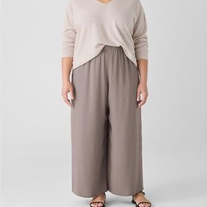 Eileen Fisher Soft Beige Wide-Leg Pants